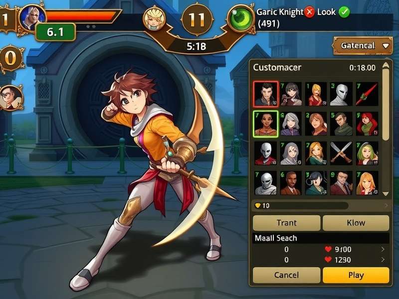 Garlic Knight Legend character customization screen